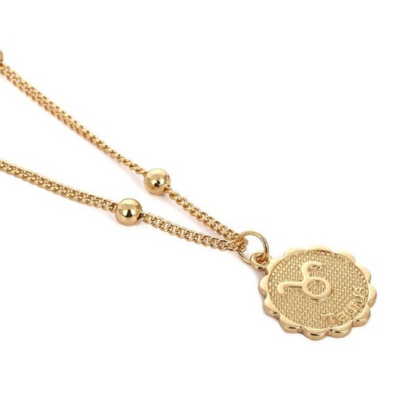 Collar de mujer con signo del zodiaco dorado 11