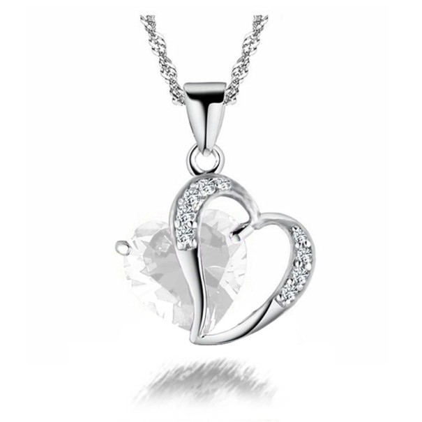 Collar de mujer en forma de corazón blanco