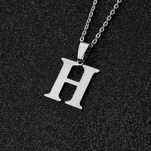 Collar de mujer letra D183 plateado B