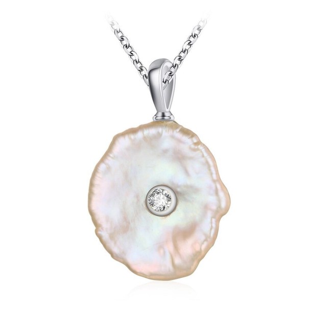Collar de perlas de mujer con piedra plateado