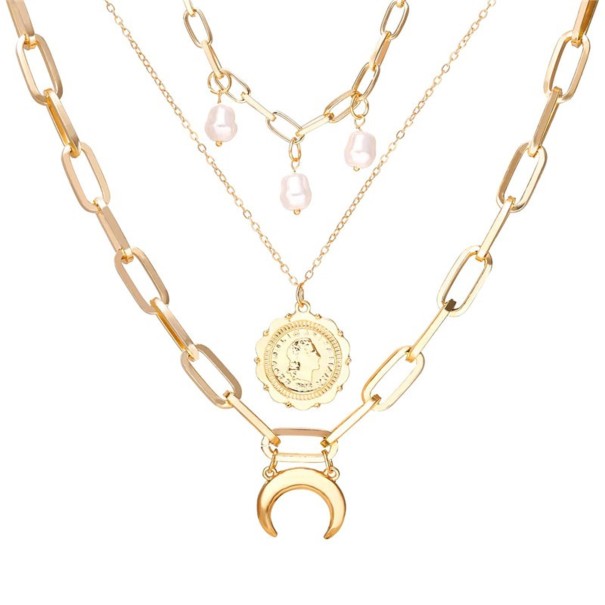 Collar de perlas macizas para mujer G737 1