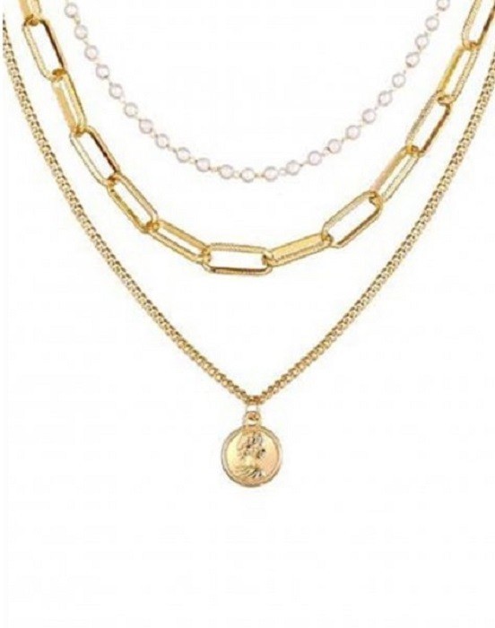 Collar de perlas macizas para mujer G737 3