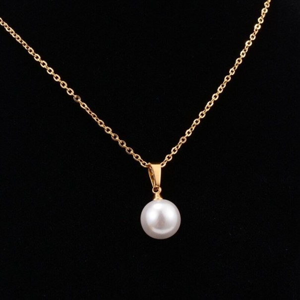 Collar de perlas para mujer D347 dorado