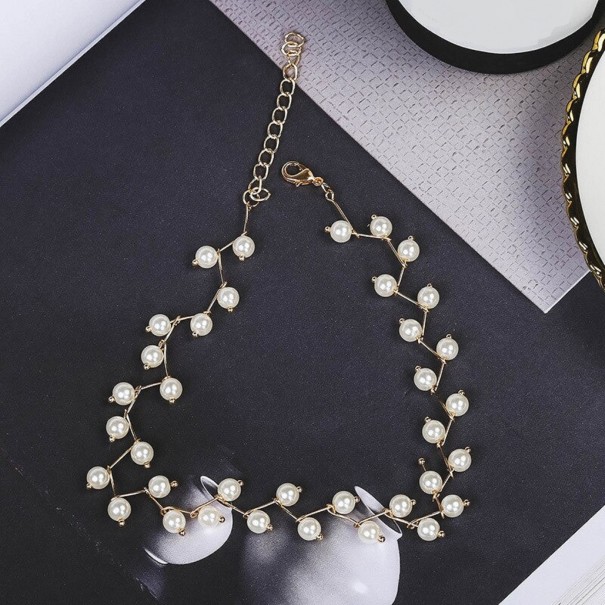 Collar de perlas para mujer G814 dorado