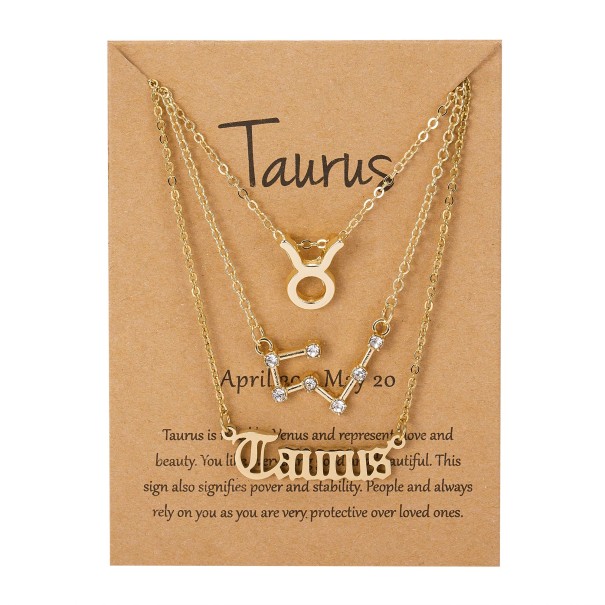 Collar de signo del zodiaco para mujer 3 piezas plateado 11