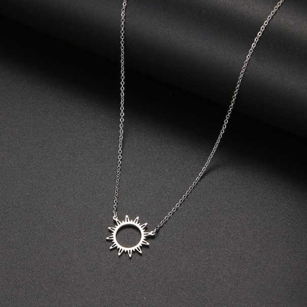 Collar de sol para mujer plateado