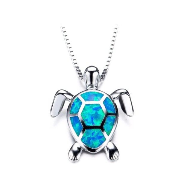Collar de tortuga para mujer azul