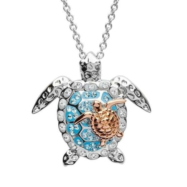 Collar de tortuga para mujer D298 rosa viejo