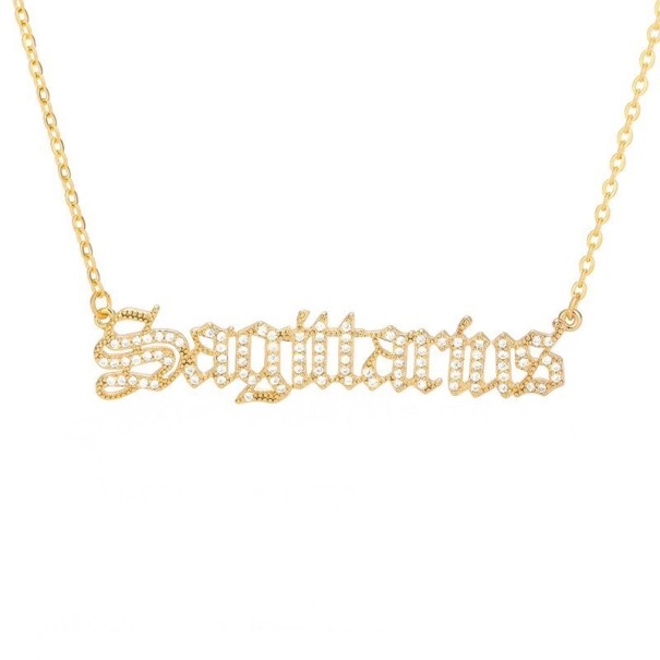Collar del zodiaco para mujer D84 rosa viejo 8