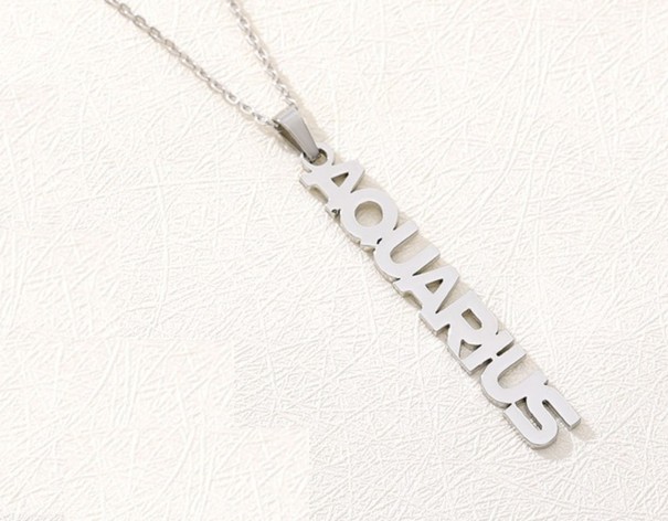 Collar del zodiaco para mujer plateado 1
