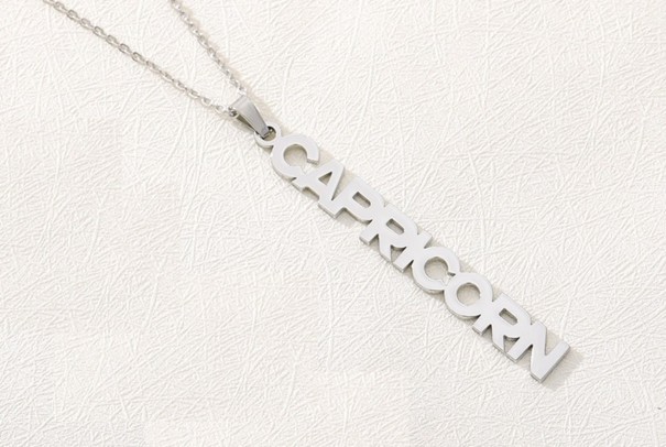 Collar del zodiaco para mujer plateado 4