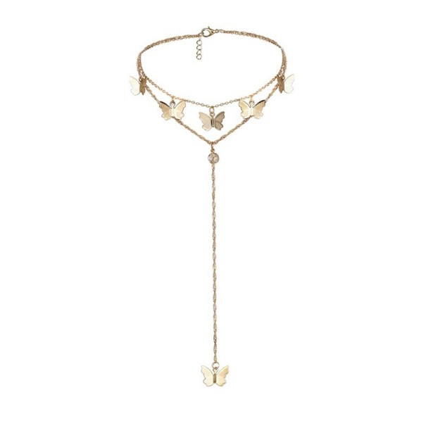 Collar doble de mujer con mariposas 2