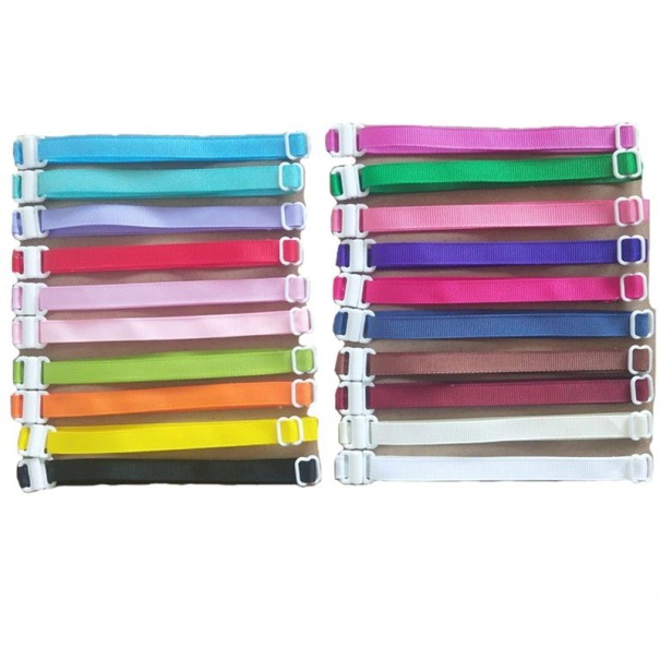 Collares de colores ajustables para perros 100 unidades Cinta textil delgada con cierre de plástico y hebilla deslizante Longitud de 20 a 40 cm 1