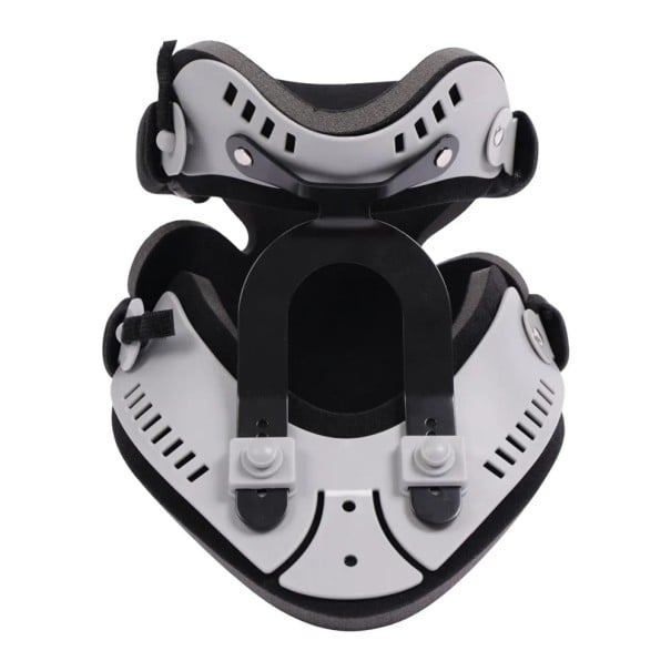 Collarín KOMZER ortesis ajustable tamaño universal soporte 360° con acolchado de espuma material compuesto negro-gris para la fijación del cuello 1