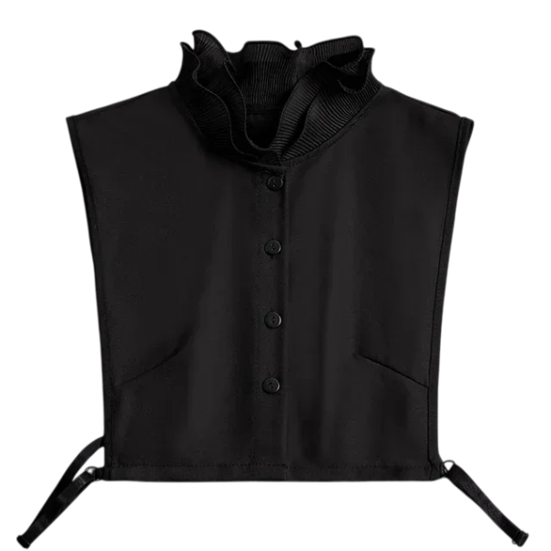 Colletto falso per donne Colletto arricciato alto Colletto decorativo rimovibile Colletto elegante per maglione camicetta abito nero