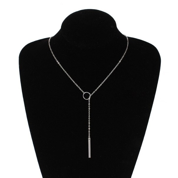 Collier à enfilage pour femmes argenté