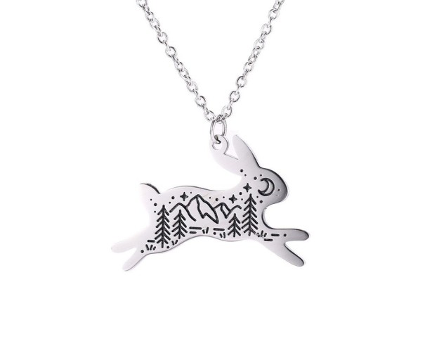Collier avec pendentif animal argenté 5