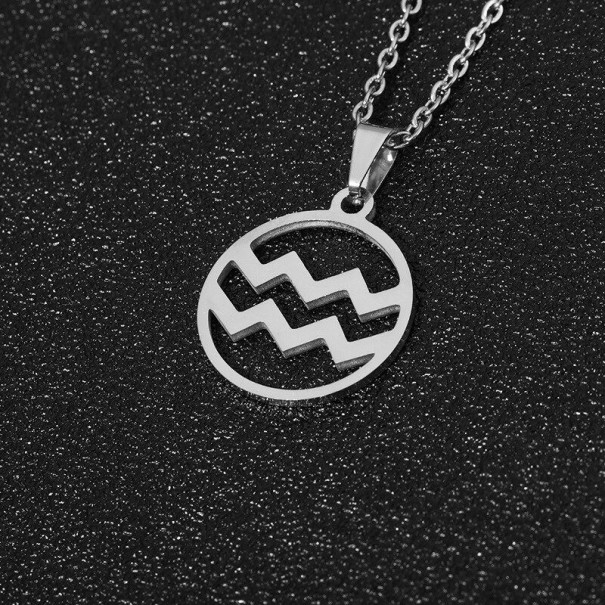 Collier avec pendentif du signe du zodiaque argenté 9