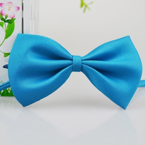 Collier avec un nœud papillon bleu