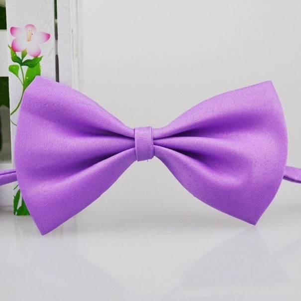 Collier avec un nœud papillon violet clair