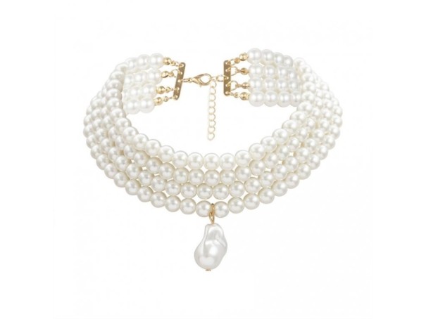 Collier choker perles pour femmes 2