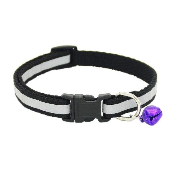 Collier coloré avec grelot pour chiens et chats noir