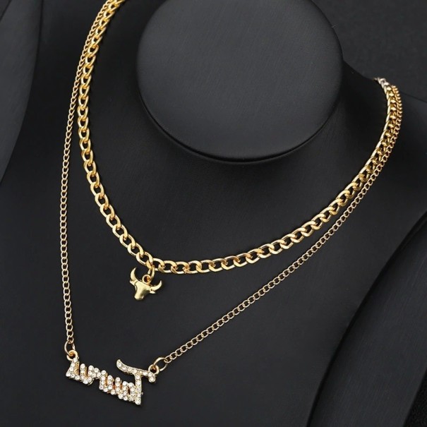 Collier double pour femmes signe du zodiaque 11