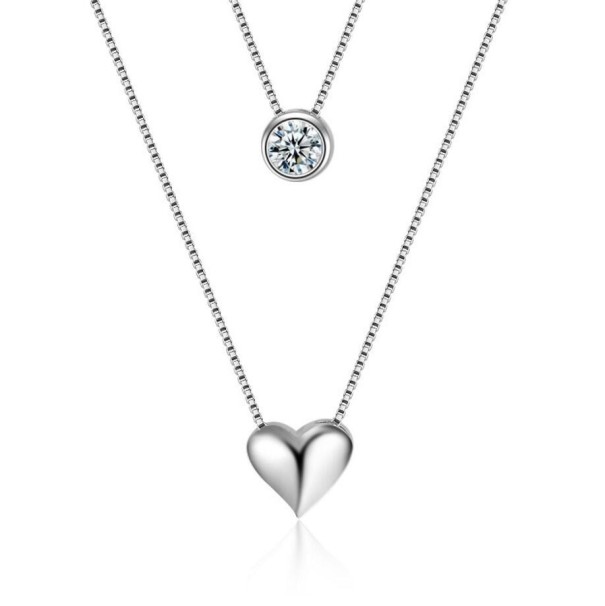 Collier femme avec cristal et cœur 1