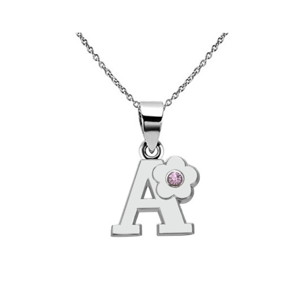 Collier femme avec lettre et fleur A