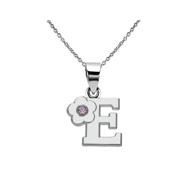 Collier femme avec lettre et fleur E