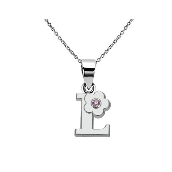 Collier femme avec lettre et fleur L