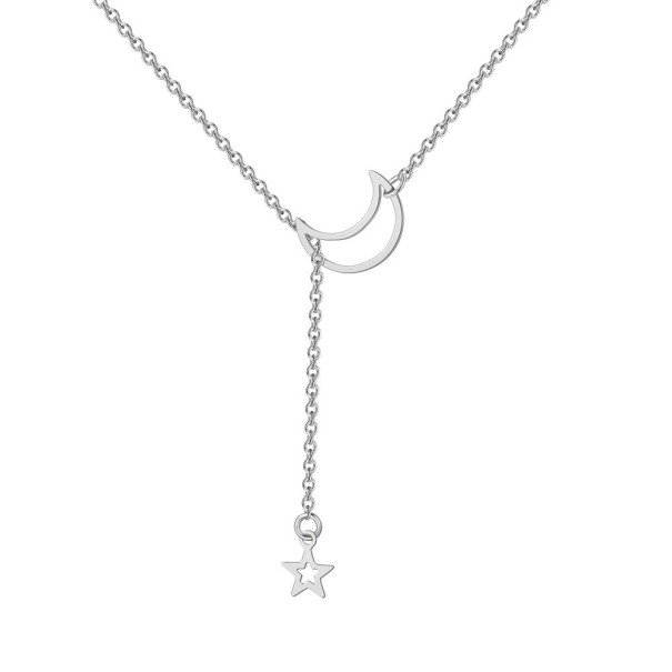 Collier femme avec lune et étoile D117 argenté
