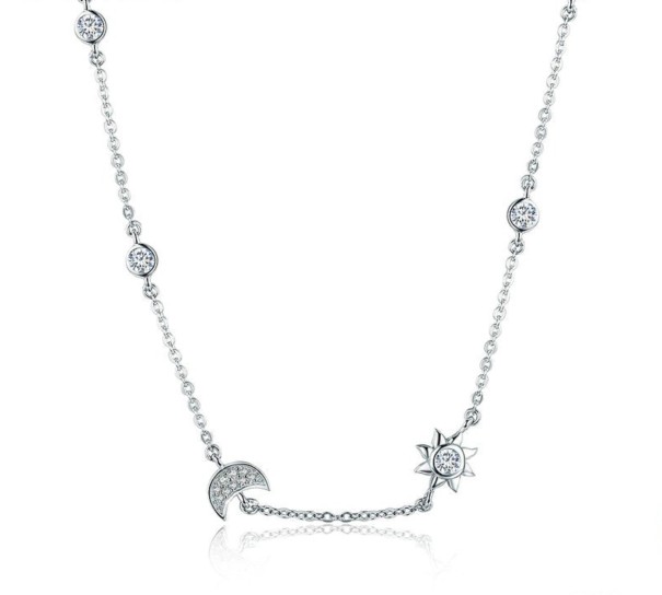 Collier femme avec lune et étoile G454 1