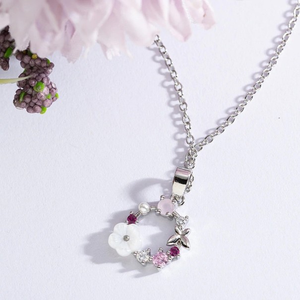Collier femme cercle argenté