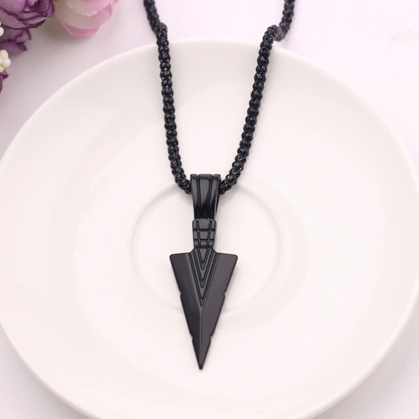 Collier femme flèche noir