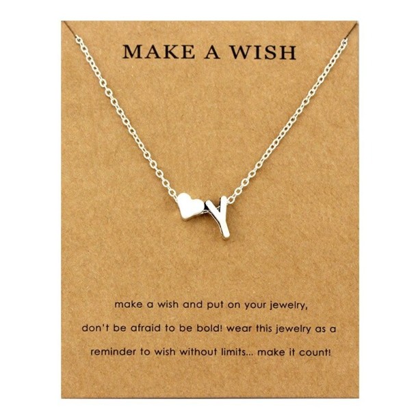 Collier femme lettre a cœur Y