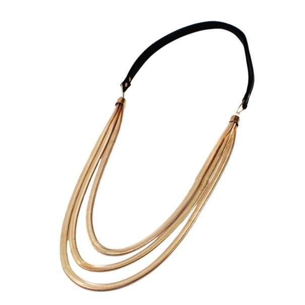 Collier long triple pour femme doré