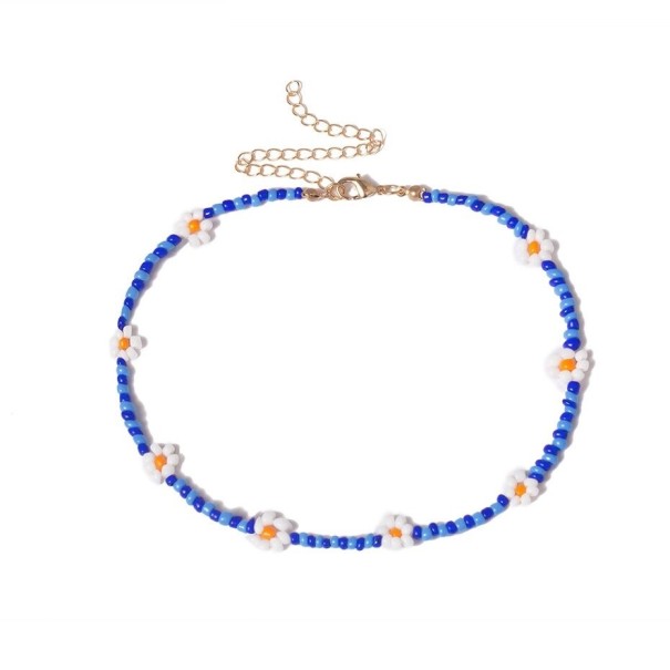 Collier perlé pour femme avec marguerite 1