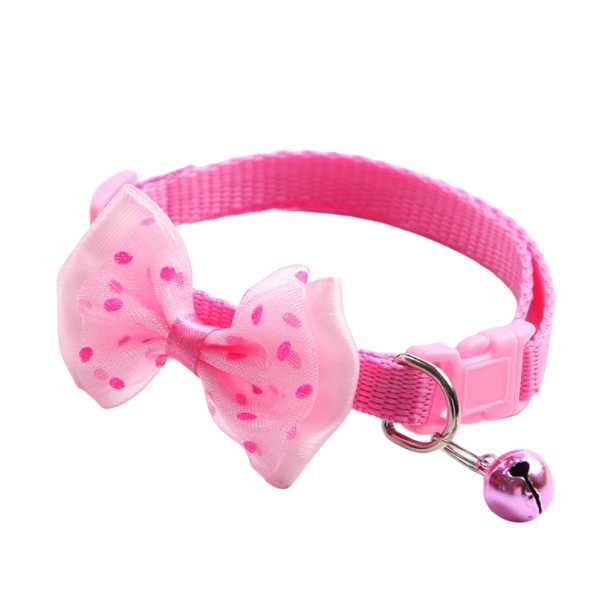 Collier pour chats avec nœud et grelot Collier décoratif pour chats Collier ajustable pour chats Accessoires pour chats rose