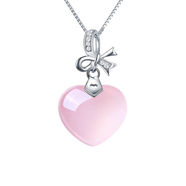 Collier pour femme avec cœur D604 argenté