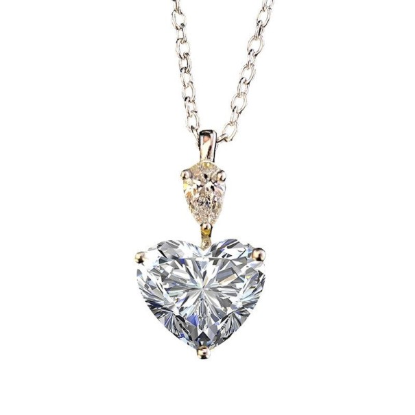 Collier pour femme avec cœur D769 blanc