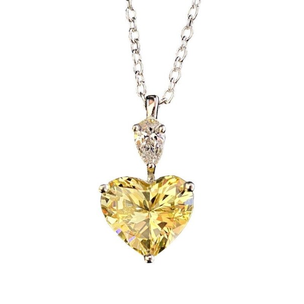 Collier pour femme avec cœur D769 jaune
