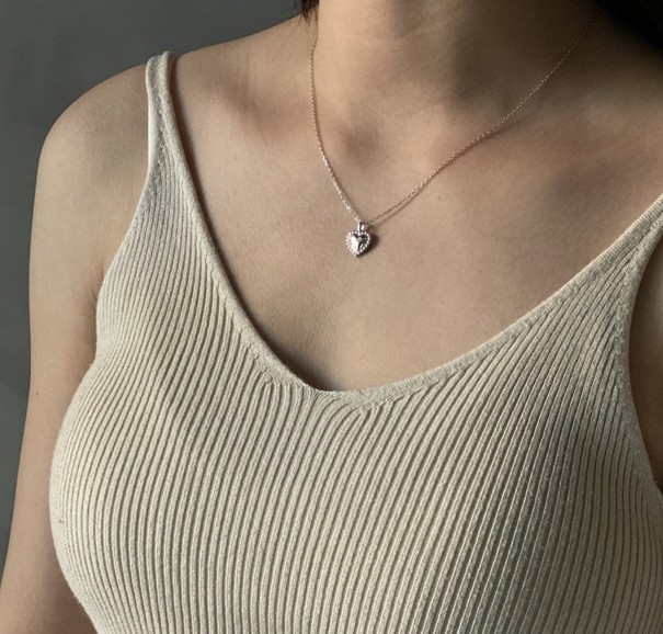 Collier pour femme avec cœur G520 argenté