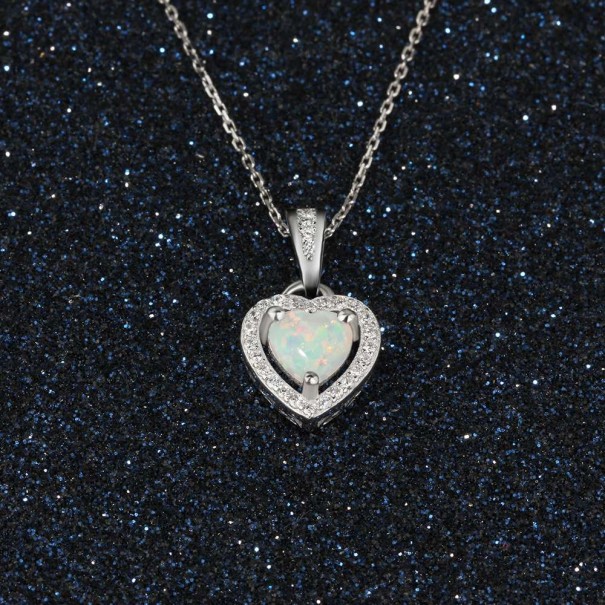 Collier pour femme avec cœur M97 blanc