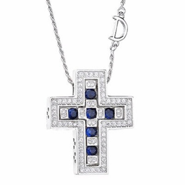 Collier pour femme avec croix M115 argenté 2