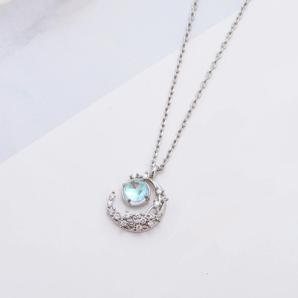 Collier pour femme avec lune D437 argenté