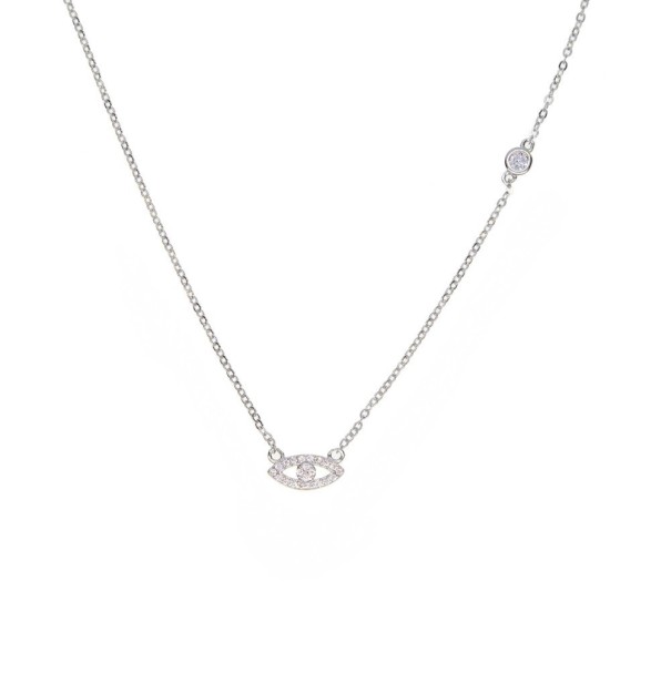 Collier pour femme avec œil G521 argenté