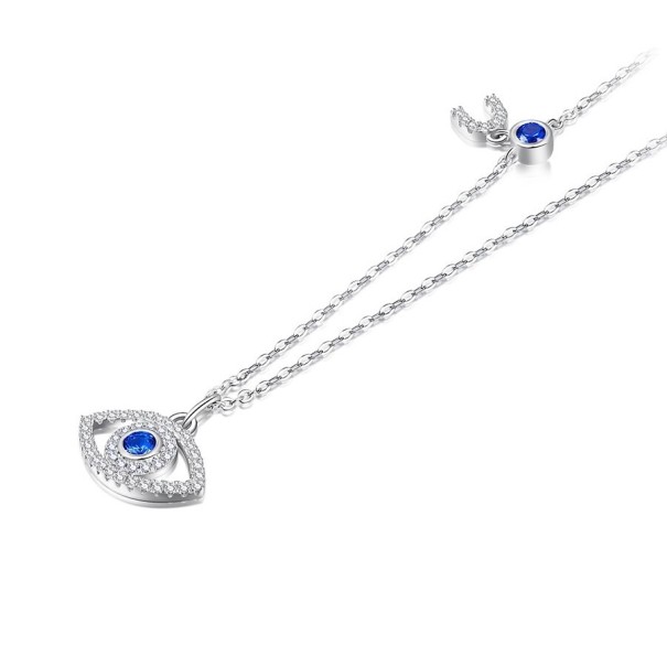 Collier pour femme avec œil N13 argenté
