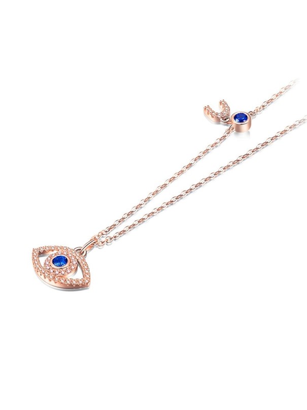 Collier pour femme avec œil N13 vieux rose