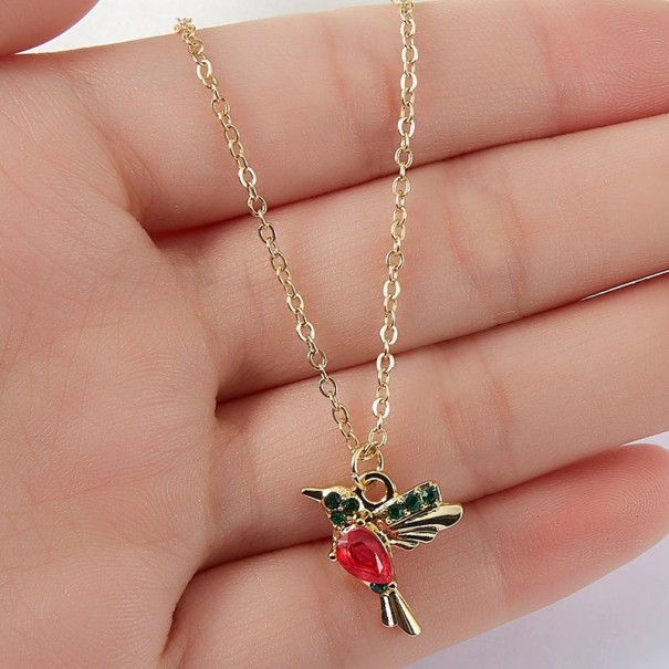 Collier pour femme avec oiseau rouge